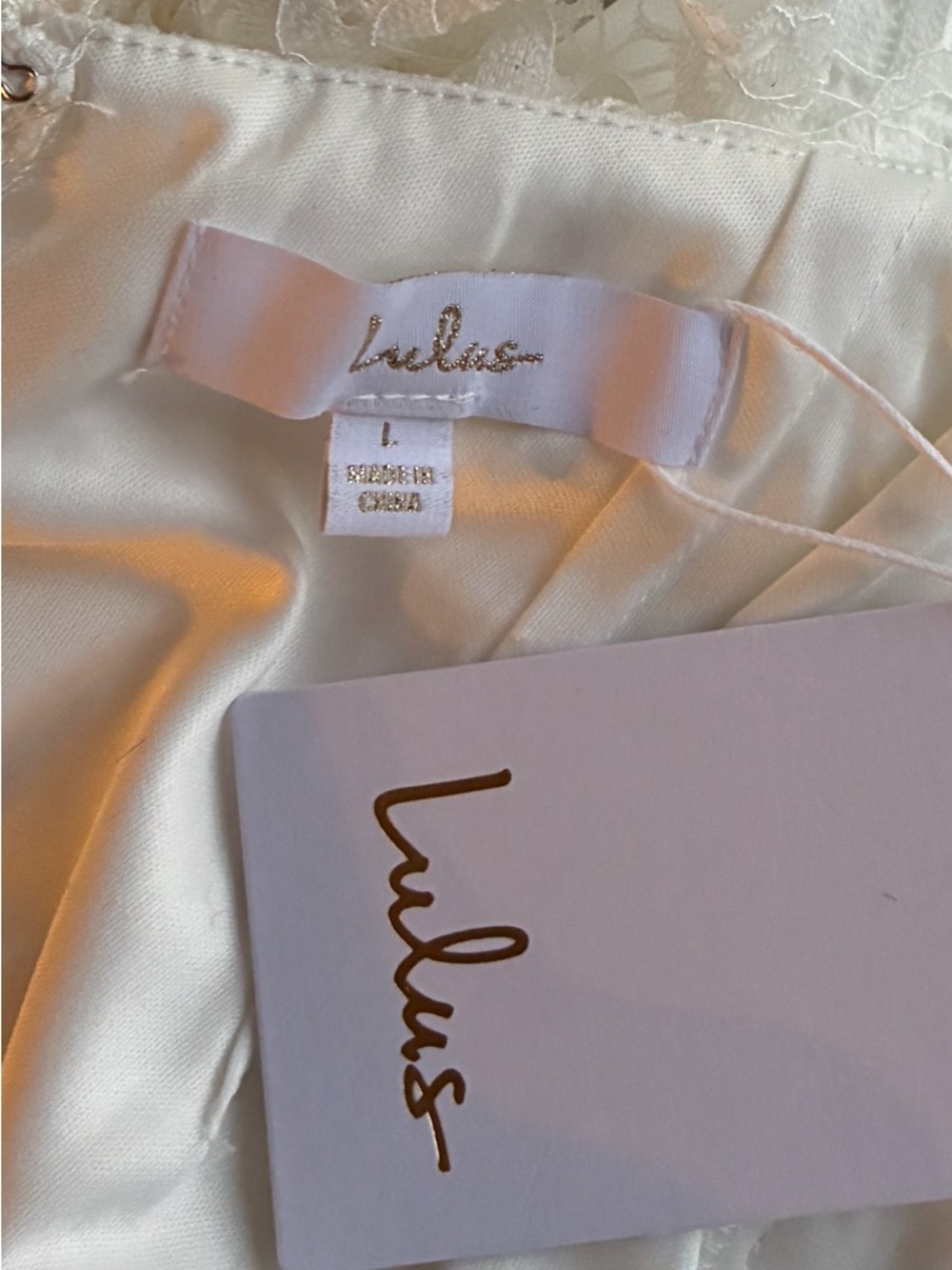 Lulu's Ivory Lace V-Neck Maxi Dress with Front Slit - Picture 11 of 11